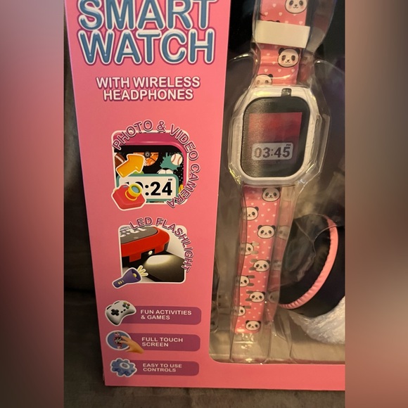 Smart Watch & Panda Wireless Kids Headphones, New in Box - Picture 2 of 8